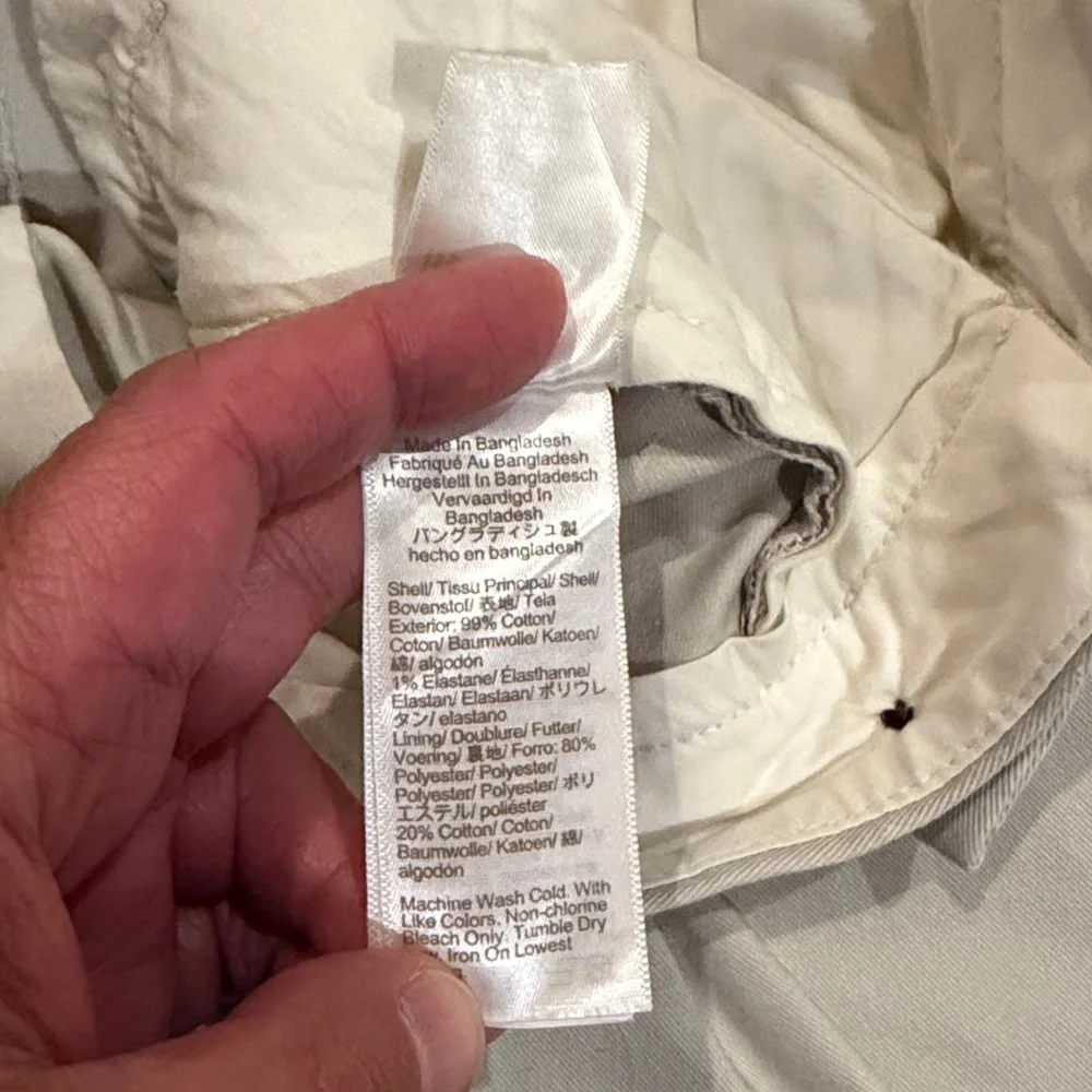 J. Crew flat front light khaki Shorts, 34”x7”, like new - Picture 3 of 4